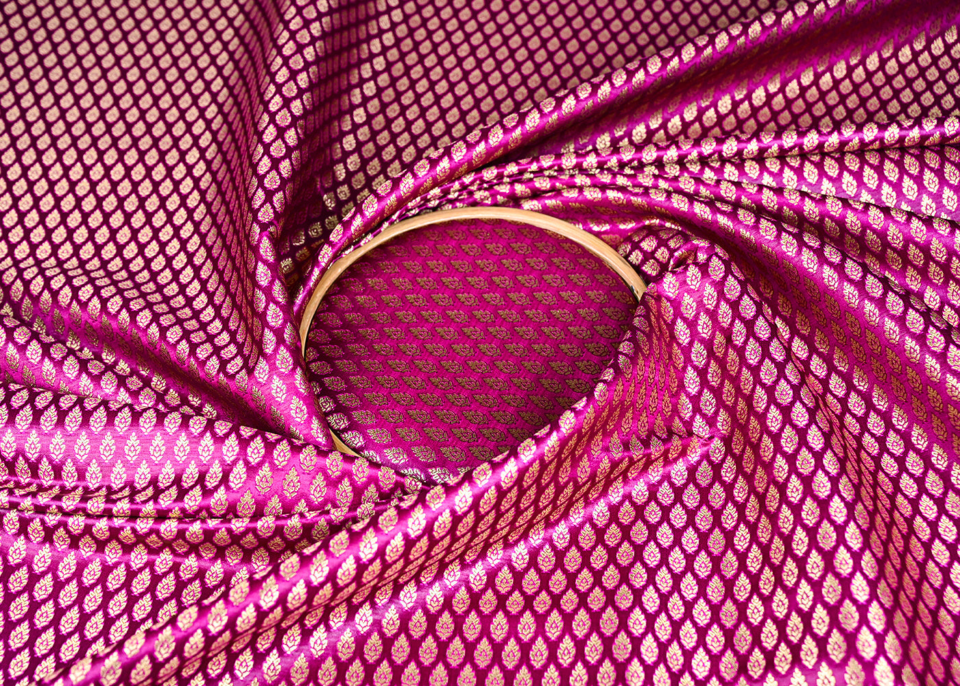 Purple-Banarasi-Brocade-Fabric-With-Allover-Golden-Zari-Handloom-22434-close-view