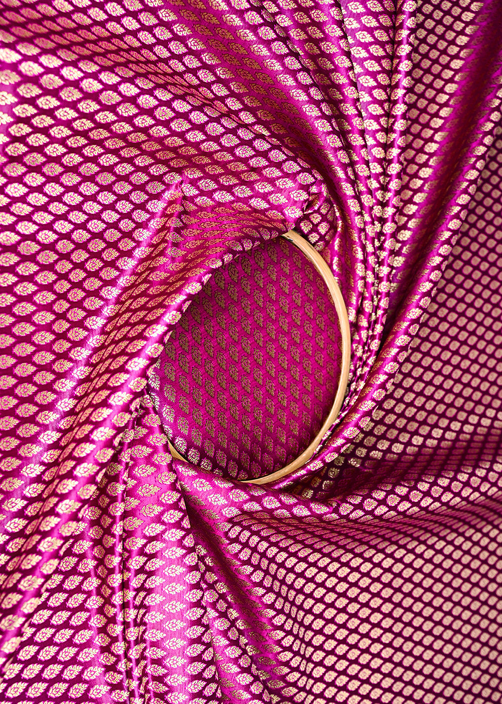 Purple-Banarasi-Brocade-Fabric-With-Allover-Golden-Zari-Handloom-22434-close-view