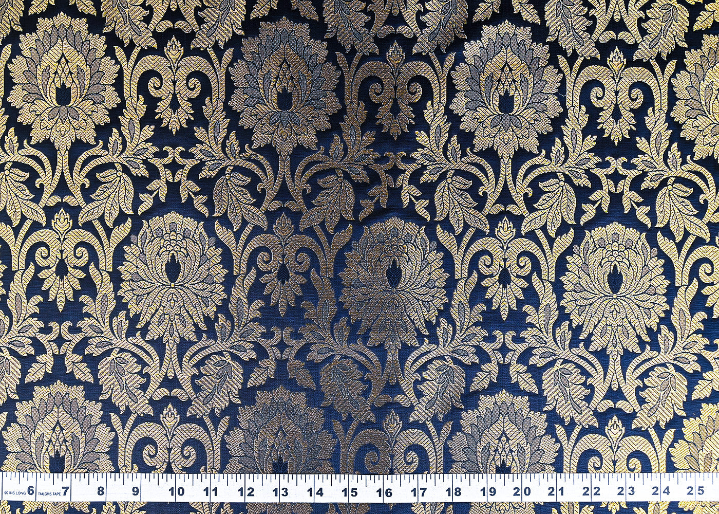 Navy-Blue-Banarasi-Brocade-Fabric-With-All-Over-Golden-Zari-Handloom-22445-measurement-view