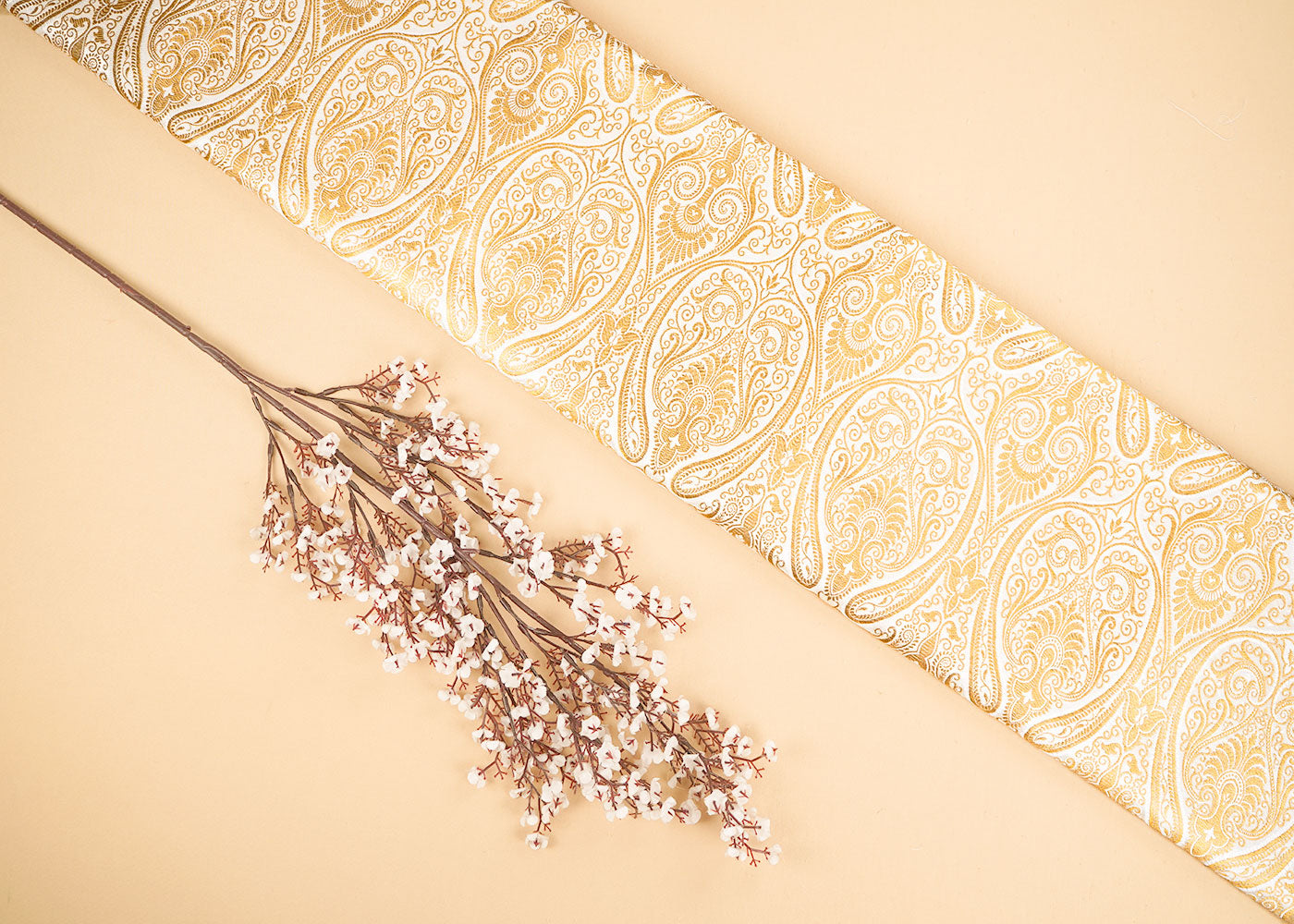 Off-White-Banarasi-Brocade-Fabric-With-Allover-Golden-Zari-Handloom-22464