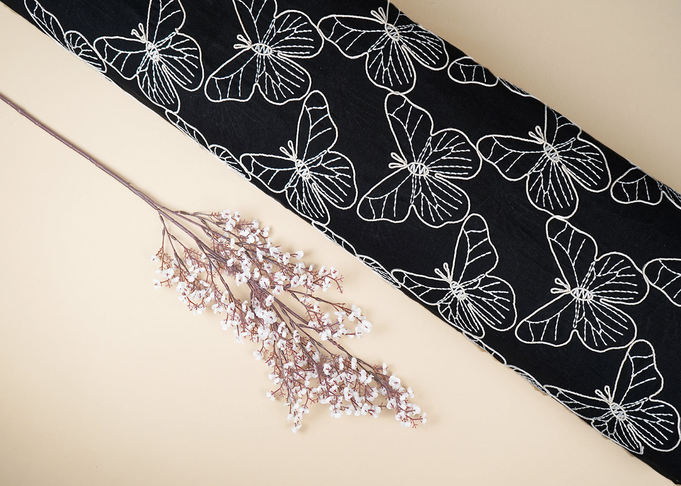 Black-Cotton-Linen-Fabric-With-Allover-Dori-And-Thread-Work-22479