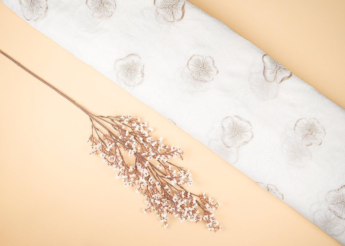 White-Dyeable-Chanderi-Fabric-With-Allover-Zari-Bead-And-Katdana-Work-22481