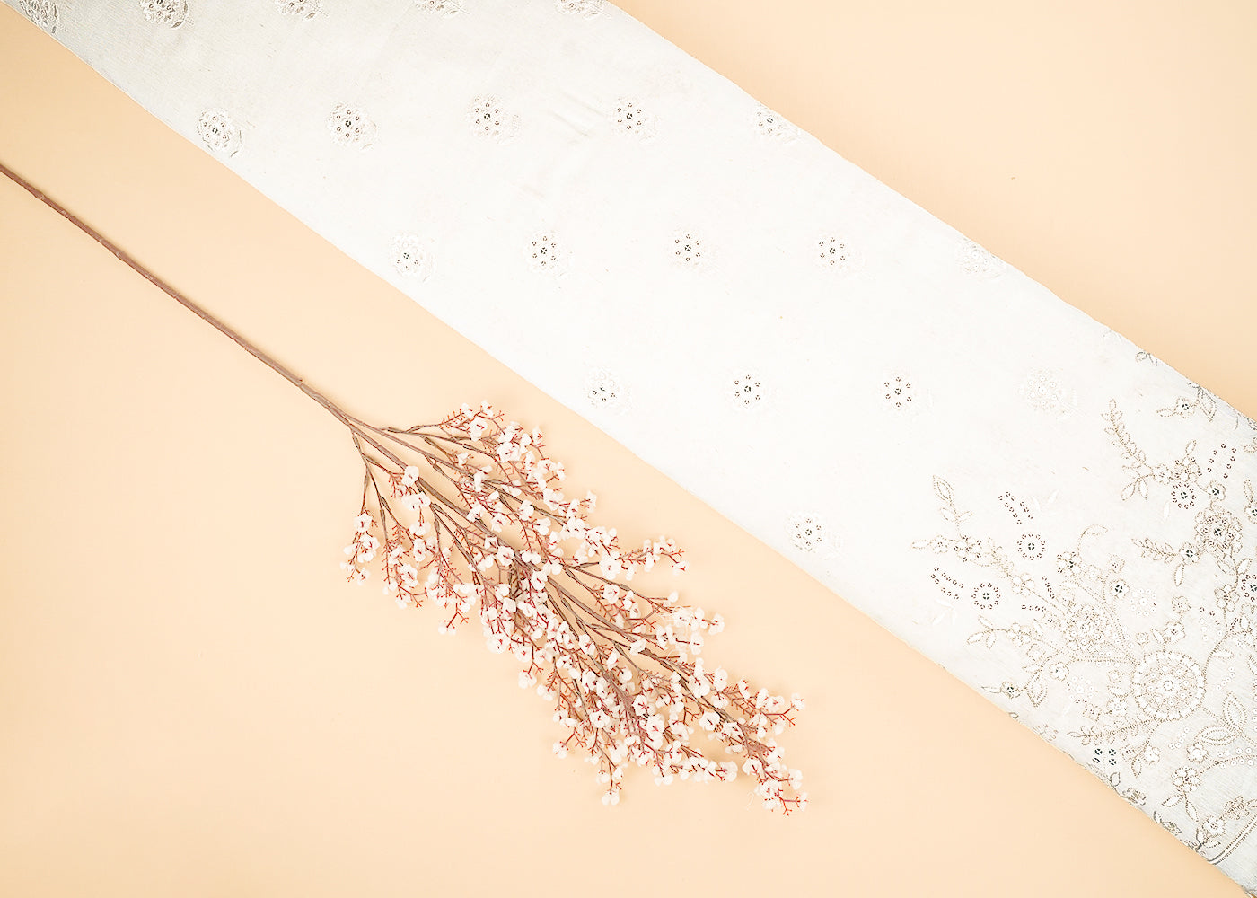 White-Dyeable-Linen-Silk-Fabric-With-Allover-Zari-Sequins-Thread-And-Faux-Mirror-Work-With-One-Side-Border-22508