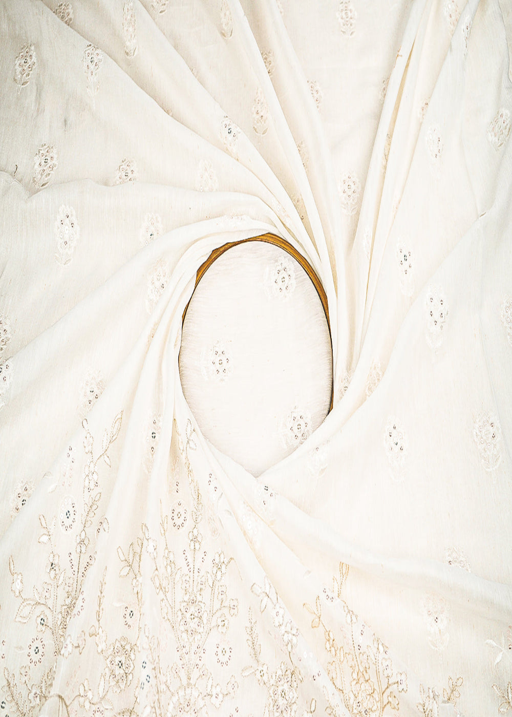 White-Dyeable-Linen-Silk-Fabric-With-Allover-Zari-Sequins-Thread-And-Faux-Mirror-Work-With-One-Side-Border-22508-close-view