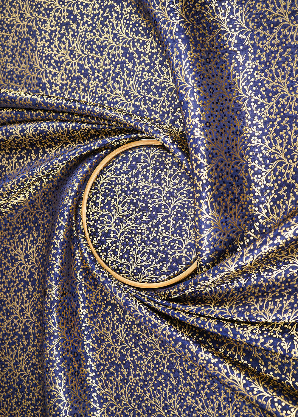 Navy-Blue-Banarasi-Brocade-Fabric-With-All-Over-Zari-Handloom-2258-close-view