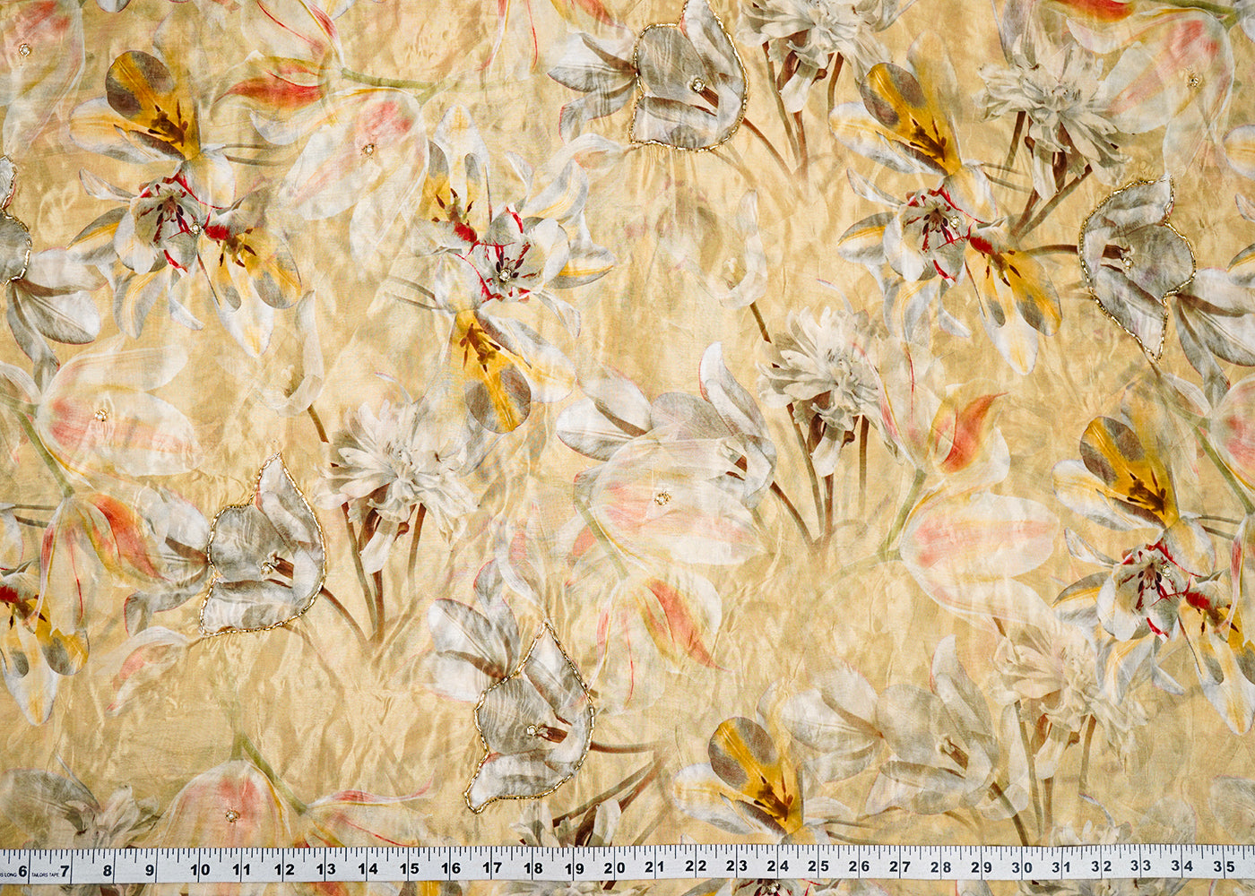 Lemon-Yellow-Organza-Fabric-With-All-Over-Floral-Print-Bead-And-Katdana-Work-22612-measurement-view