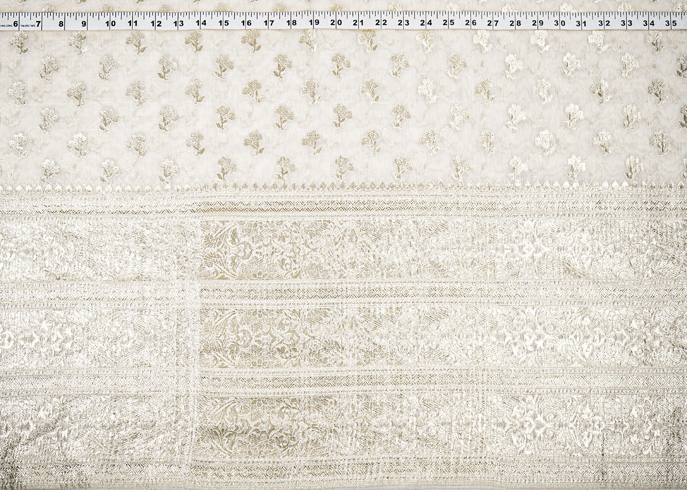 White-Dyeable-Chanderi-Fabric-With-All-Over-Zari-Handloom-With-One-Side-Border-22627-measurement-view
