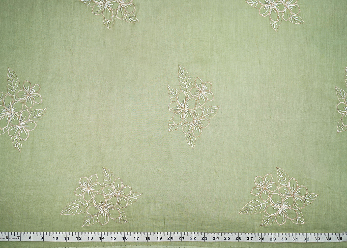 Mint-Green-Cotton-Linen-Fabric-With-All-Over-Floral-Zari-And-Katdana-Work-22668-measurement-view