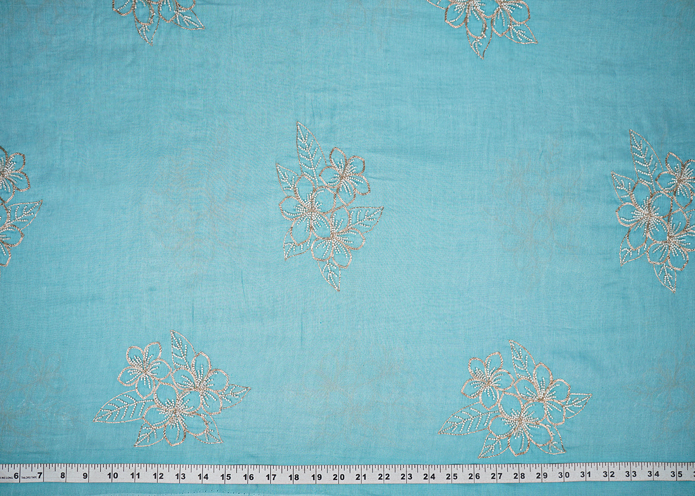 Blue-Cotton-Linen-Fabric-With-All-Over-Floral-Zari-And-Katdana-Work-22669-measurement-view