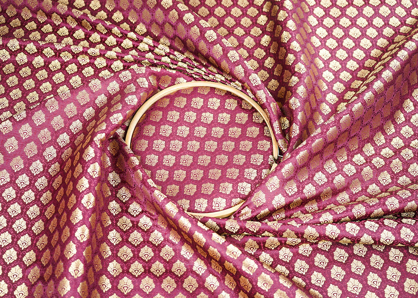 Maroon Banarasi Brocades Fabric With All Over Zari Handloom 22712