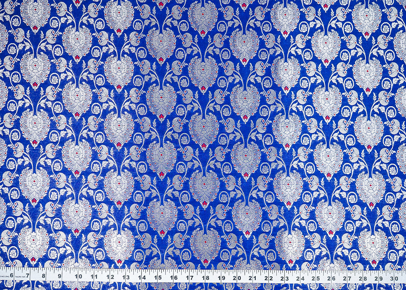 Blue-Banarasi-Brocade-Fabric-With-All-Over-Golden-Zari-Handloom-22717-measurement-view