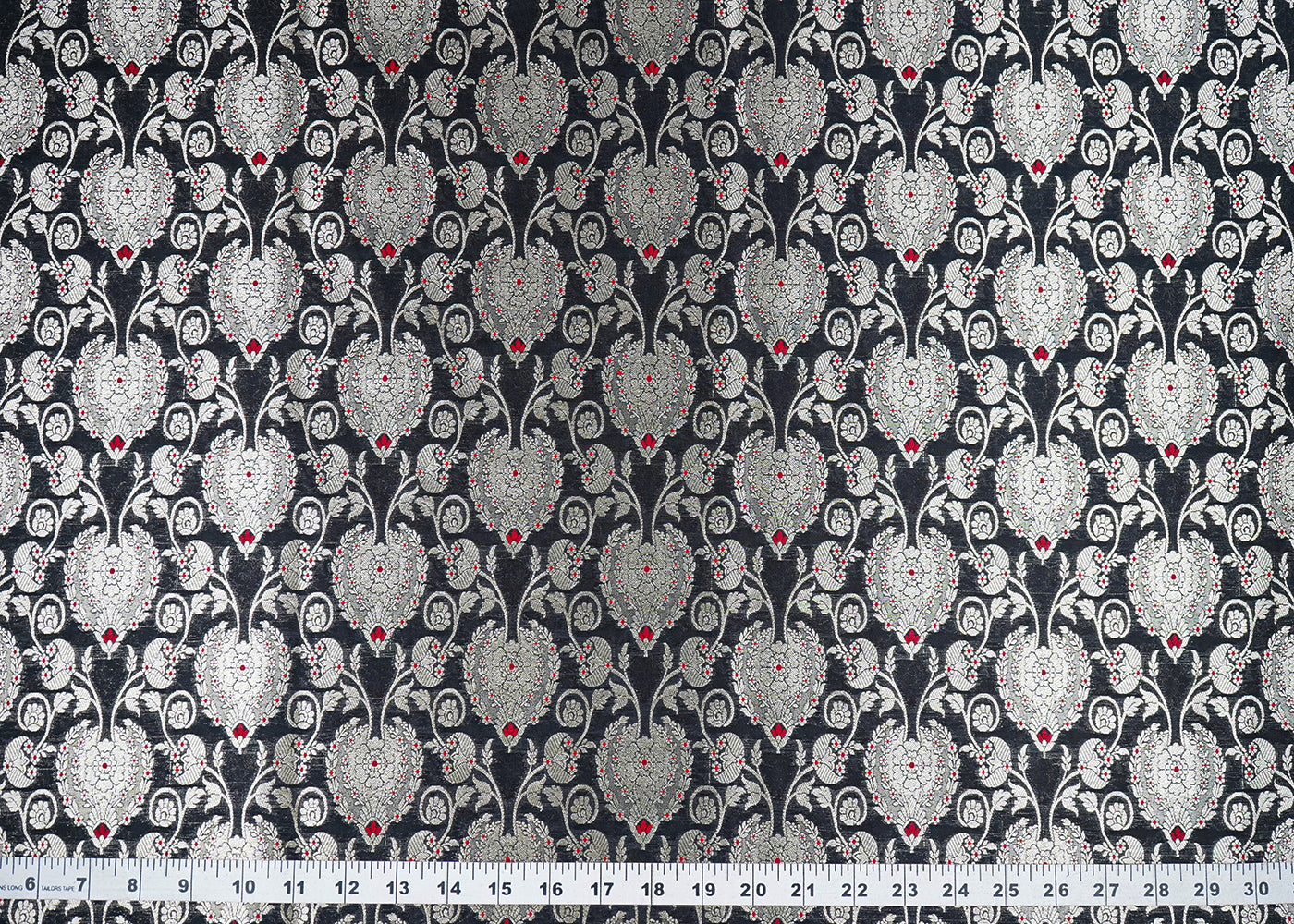 Black-Banarasi-Brocade-Fabric-With-All-Over-Golden-Zari-Handloom-22718-measurement-view
