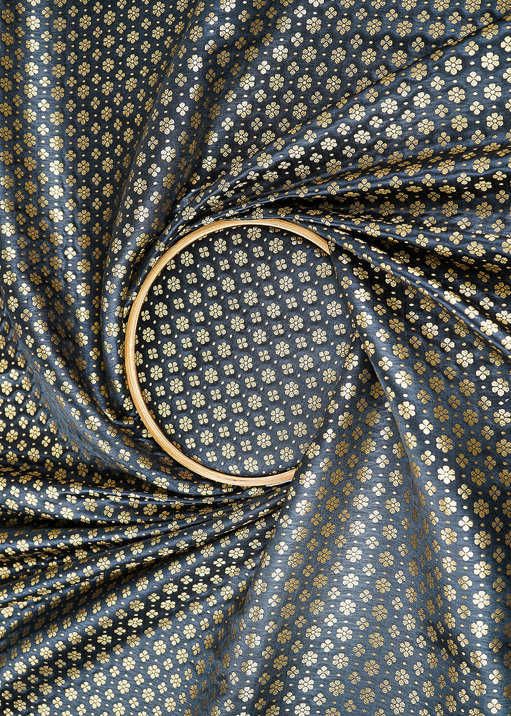 Black-Banarasi-Brocade-Fabric-With-All-Over-Golden-Zari-Handloom-22724-close-view