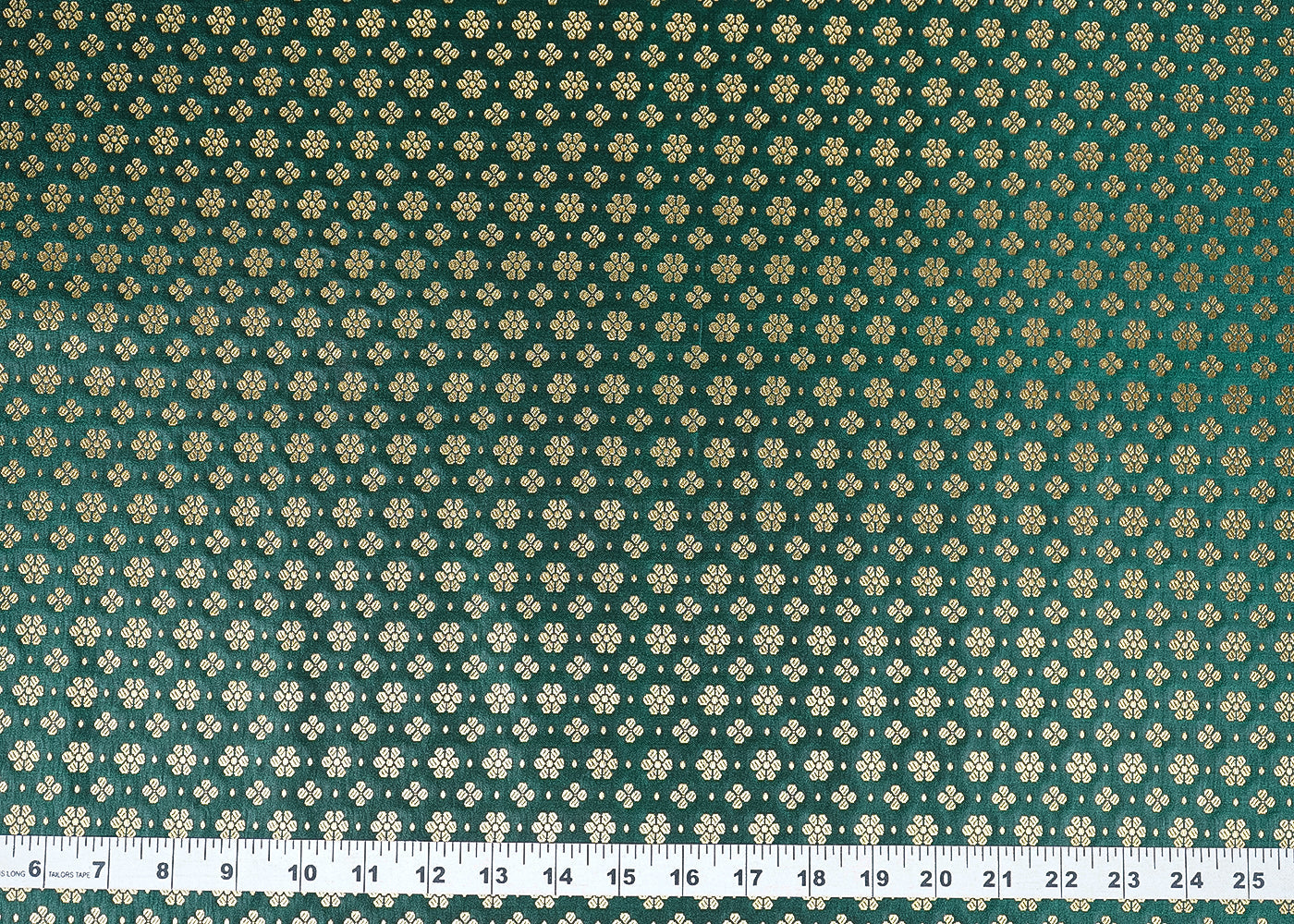Bottle-Green-Banarasi-Brocade-Fabric-With-All-Over-Golden-Zari-Handloom-22726-measurement-view