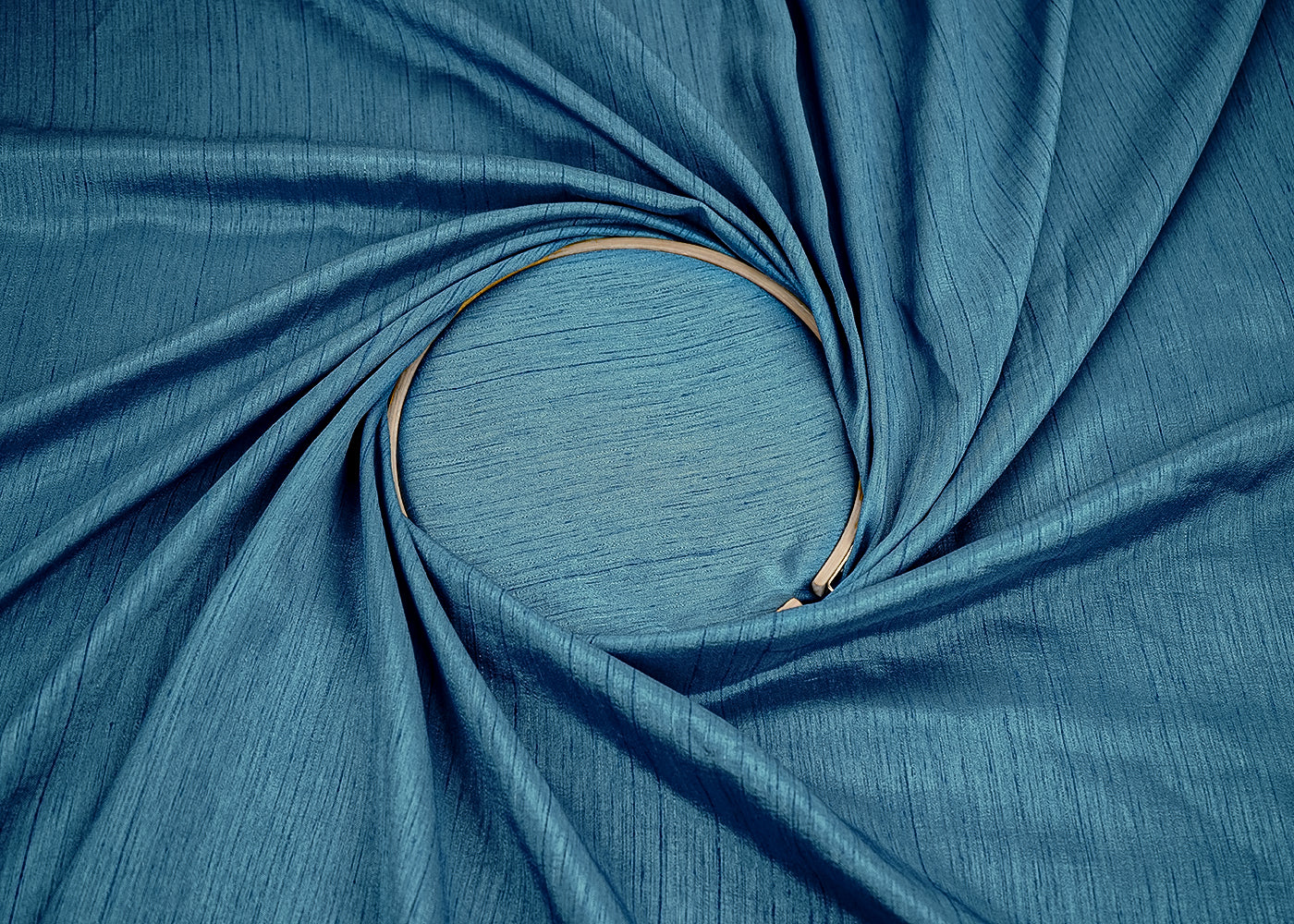Ocean Blue Colored Nysa Silk Fabric 22737(101)