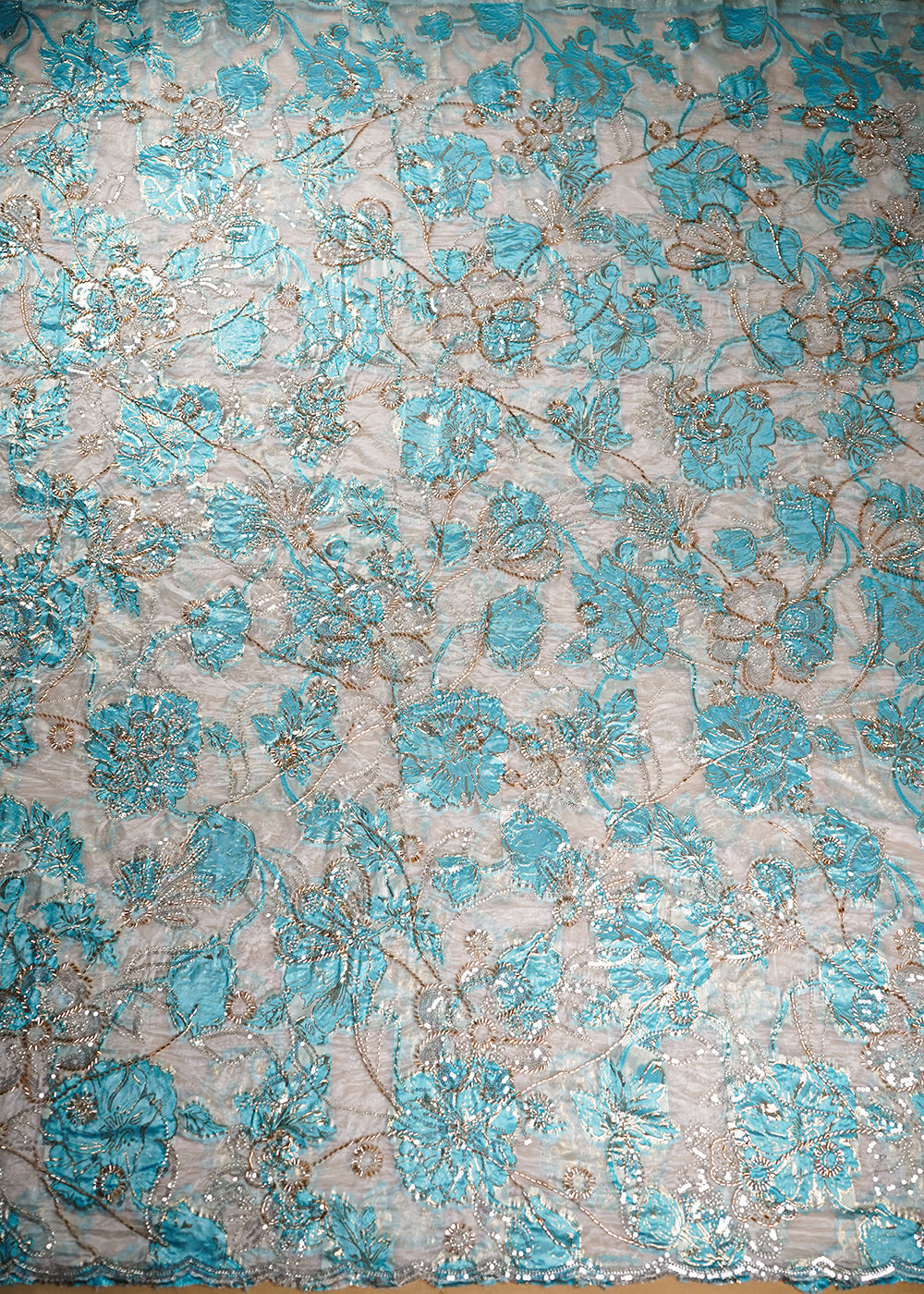 White-Organza-Fabric-With-All-Over-Katdana-Bead-And-Sequins-Work-&-Blue-Foil-Work-Flowers-22751-measurement-view