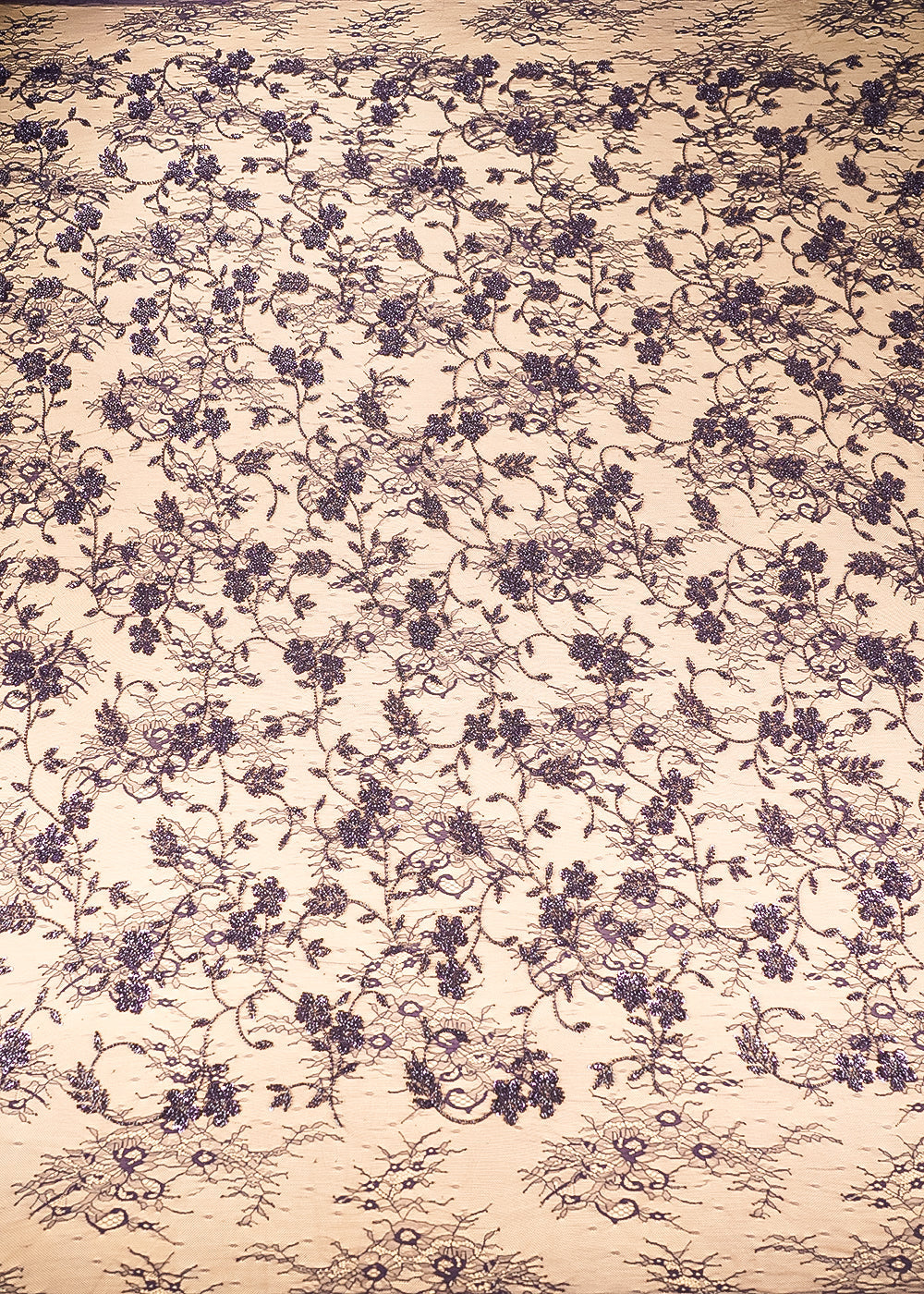 Purple-Sandline-Lace-Fabric-with-All-Over-Floral-Pattern-&-Sequins-Katdana-Work-22758-work-view