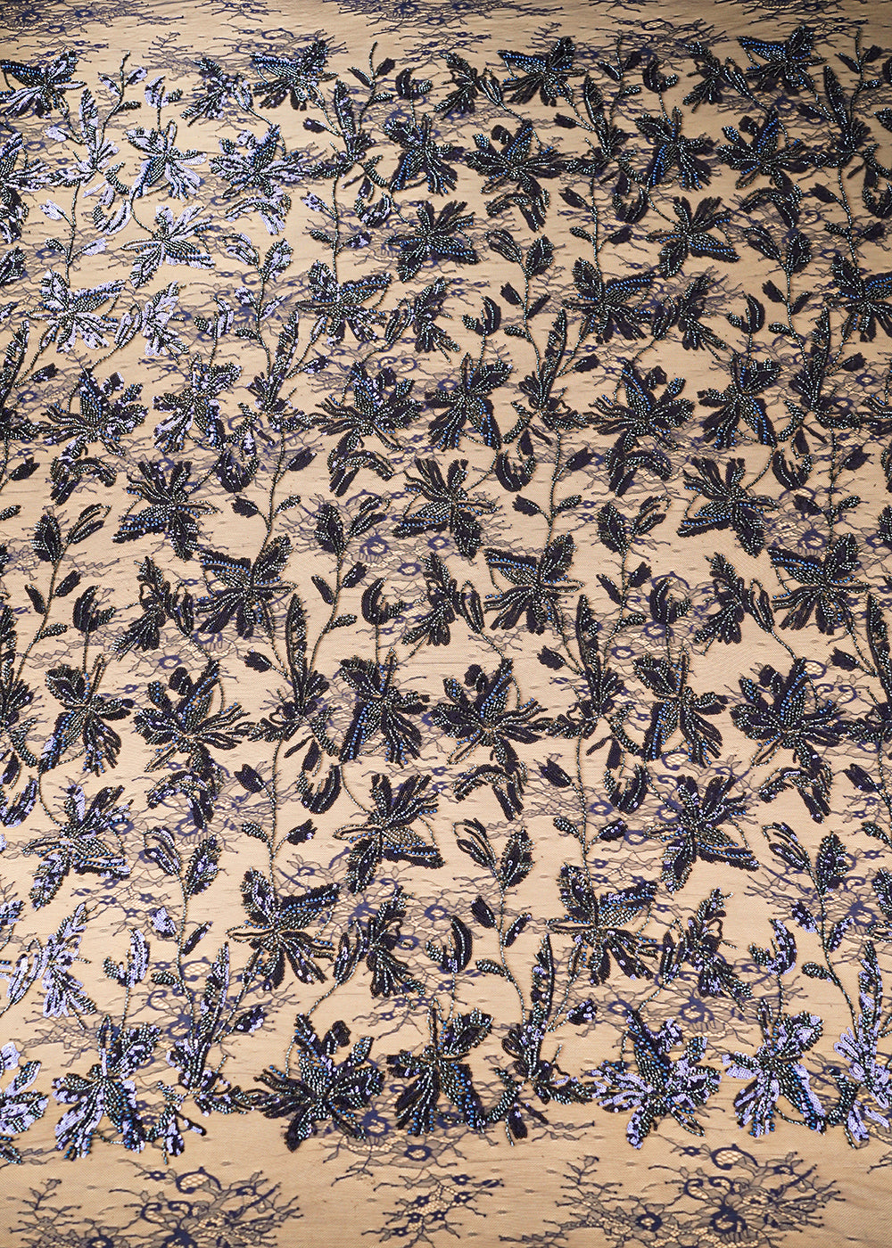 Navy-Blue-Sandline-Lace-Fabric-with-All-Over-Floral-Pattern-&-Sequins-Katdana-Work-22762-work-design-view