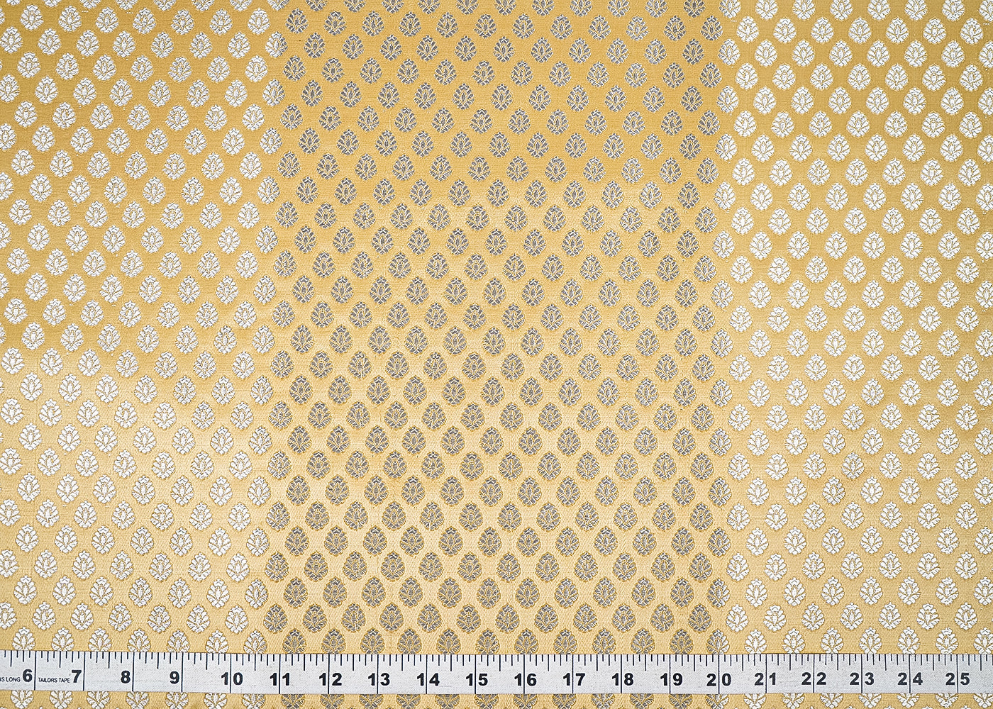 Gold Banarasi Brocade Fabric With All Over Zari Handloom 22809