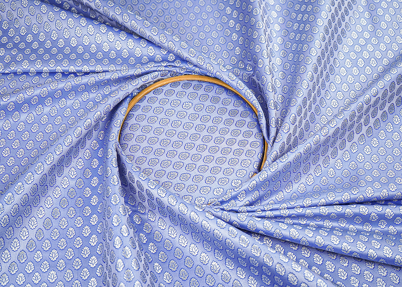 Blue-Banarasi-Brocade-Fabric-With-All-Over-Zari-Handloom-22810-close-view