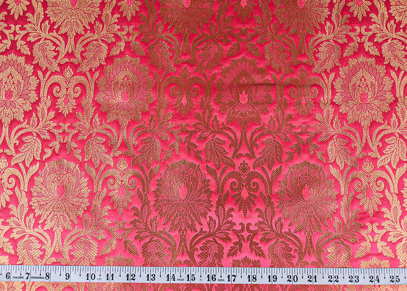 Pink-Banarasi-Brocade-Fabric-With-All-Over-Golden-Zari-Handloom-22820-measurement-view