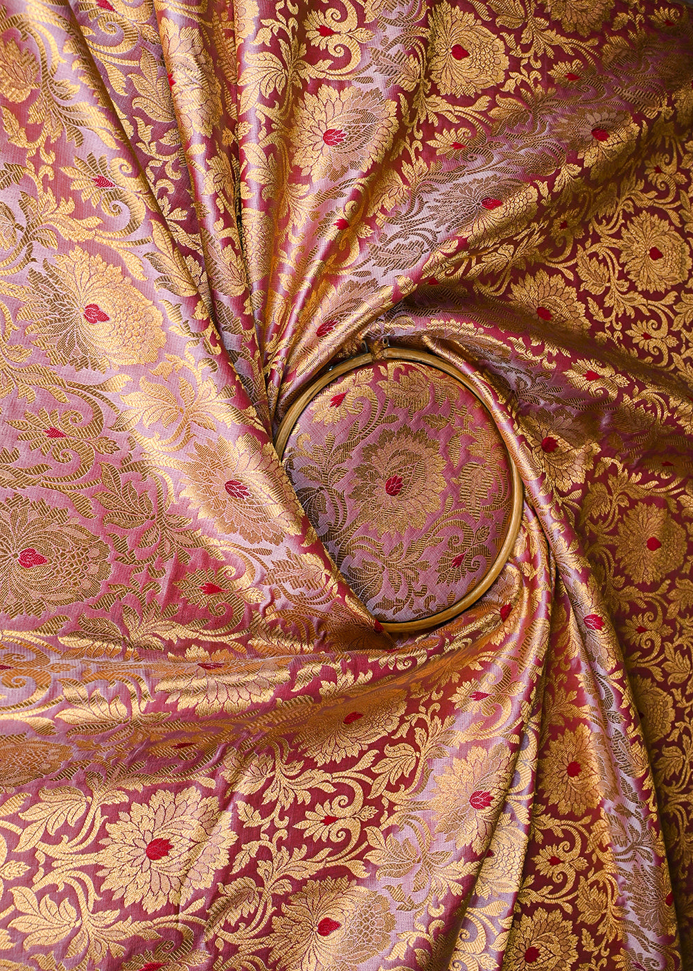 Blush-Pink-Banarasi-Brocade-Fabric-With-All-Over-Golden-Zari-Handloom-22827-close-view