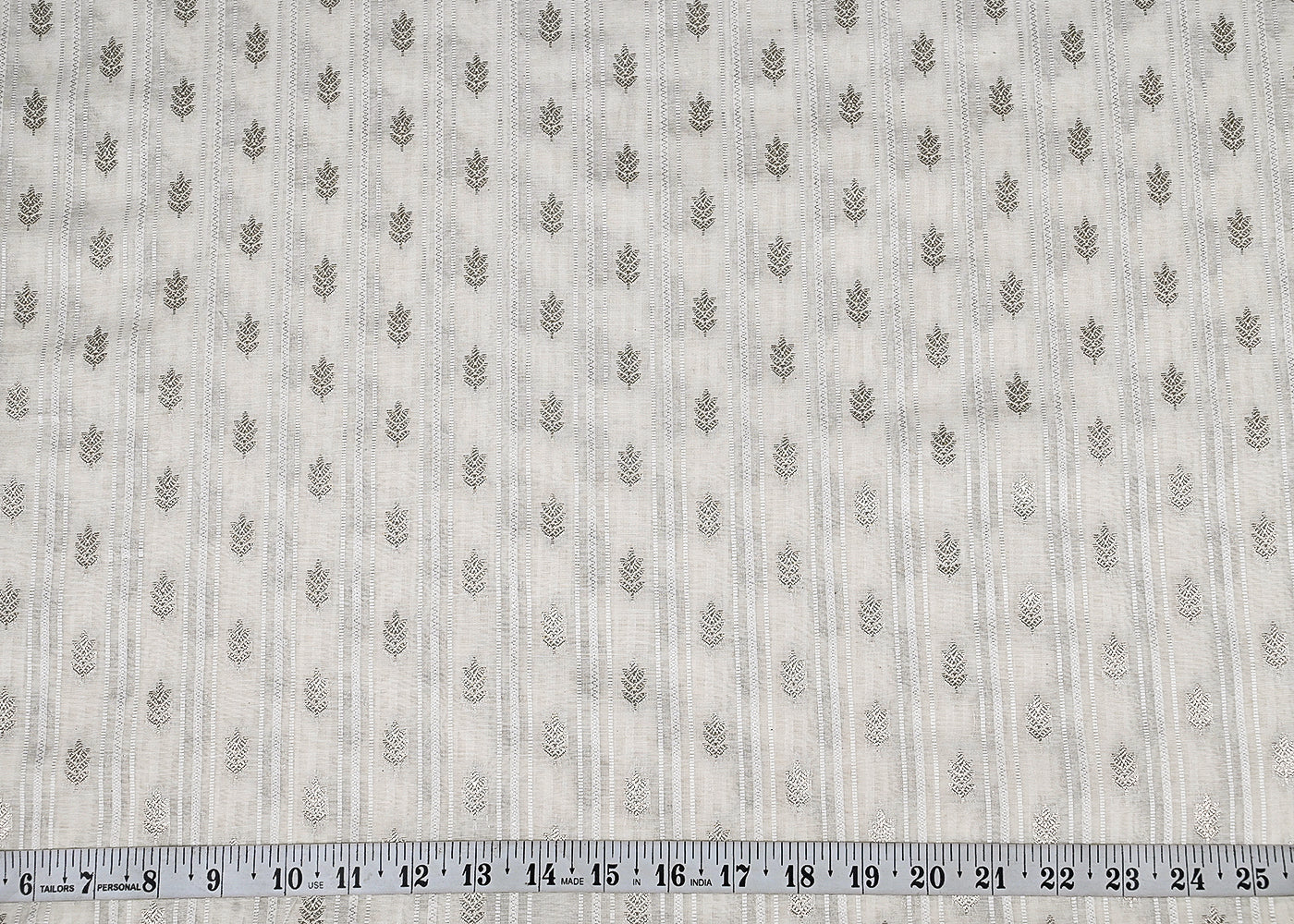 White-Dyeable-Chanderi-Fabric-With-All-Over-Dull-Gold-Zari-Handloom-22845-measurement-view