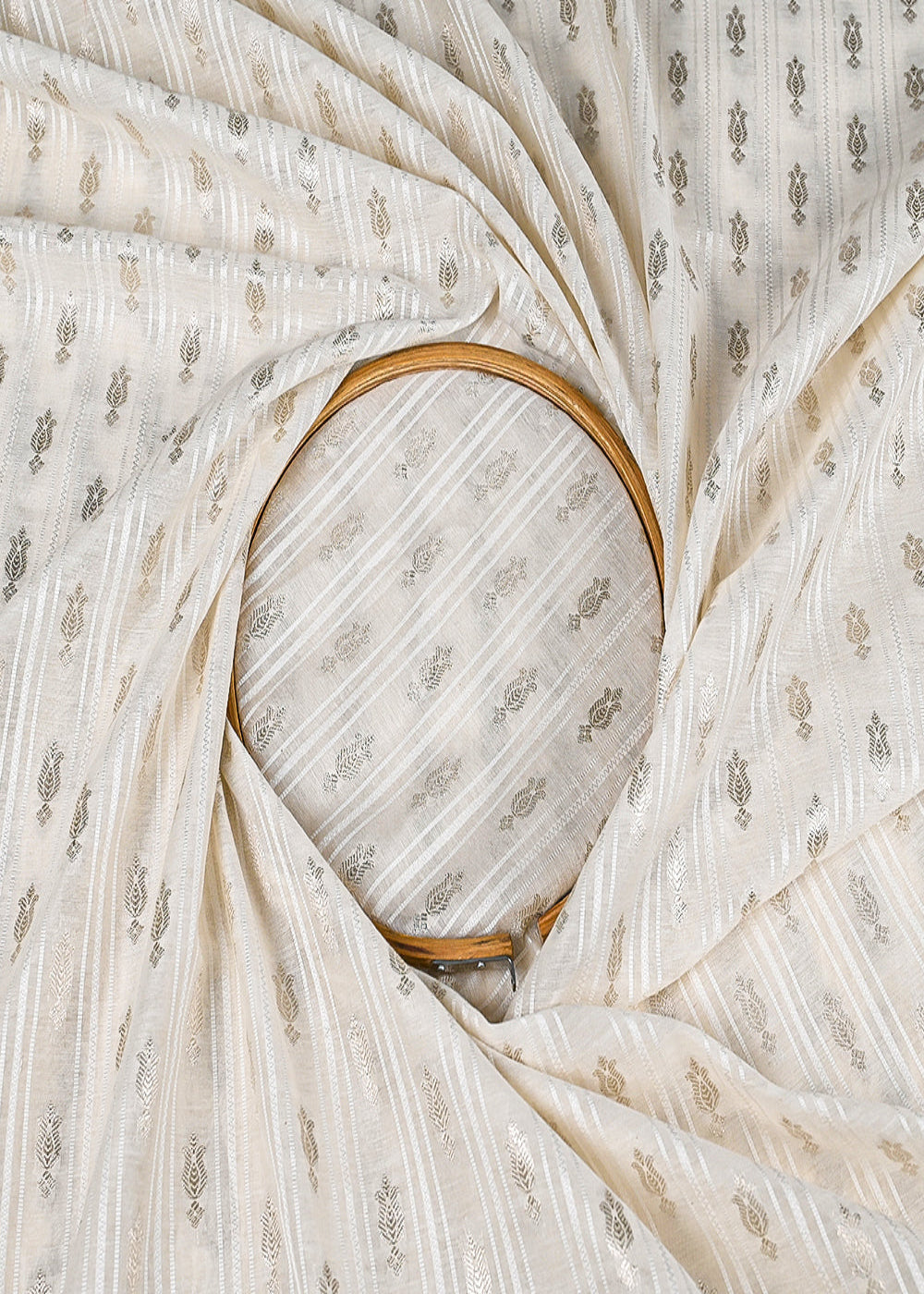 White-Dyeable-Chanderi-Fabric-With-All-Over-Dull-Gold-Zari-Handloom-22846-close-view