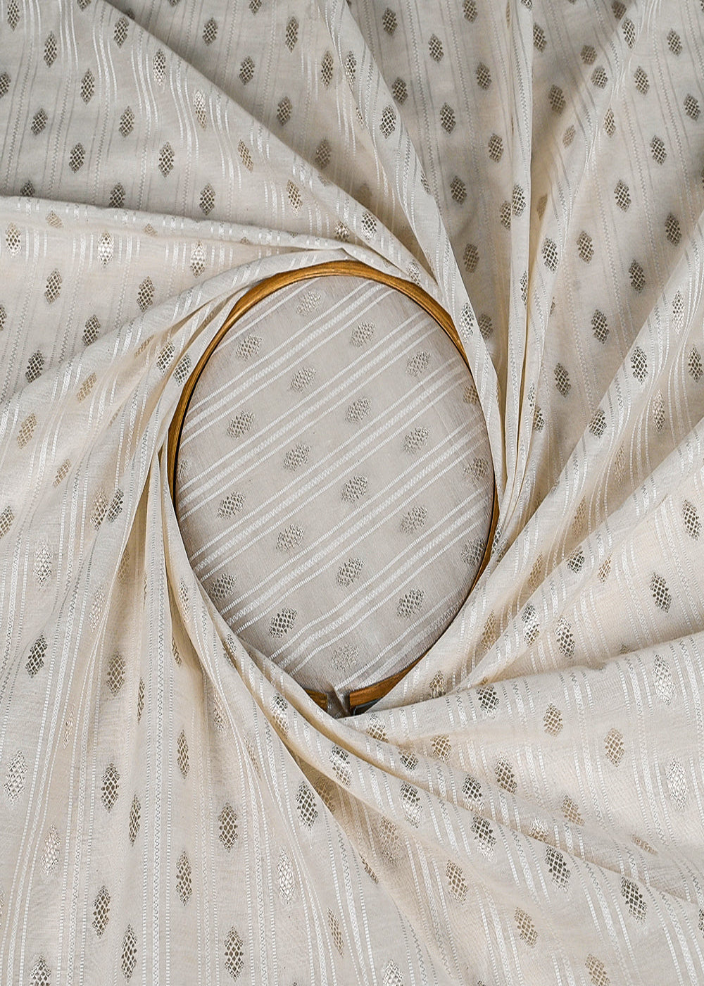 White-Dyeable-Chanderi-Fabric-With-All-Over-Dull-Gold-Zari-Handloom-22848-close-view