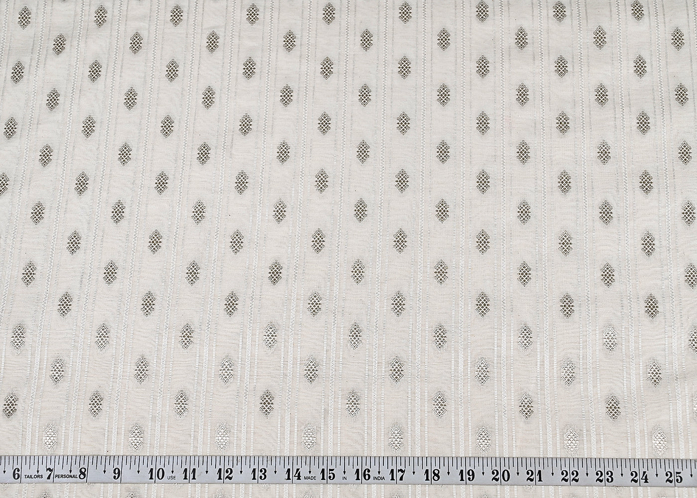 White-Dyeable-Chanderi-Fabric-With-All-Over-Dull-Gold-Zari-Handloom-22848-measurement-view