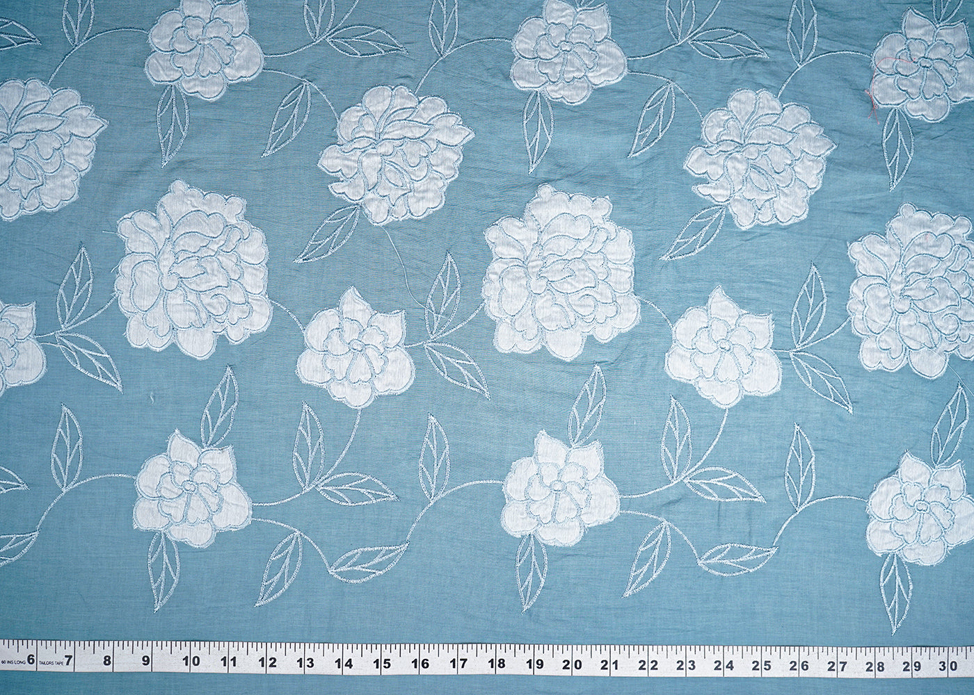 Blue-Cotton-Fabric-With-All-Over-Thread-And-Patch-Work-22862-measurement-view