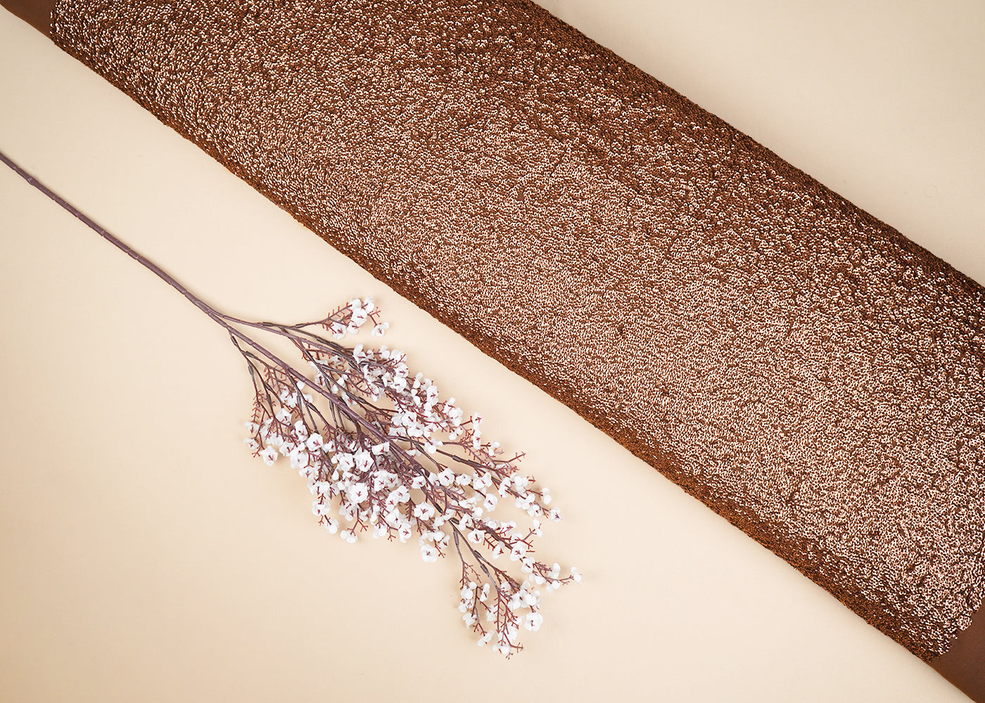 Brown Georgette Fabric With All Over Sequins Work 22877