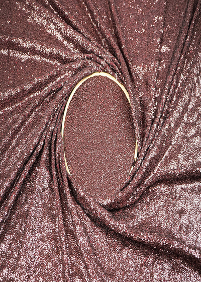 Dark Brown Georgette Fabric With All Over Sequins Work 22879