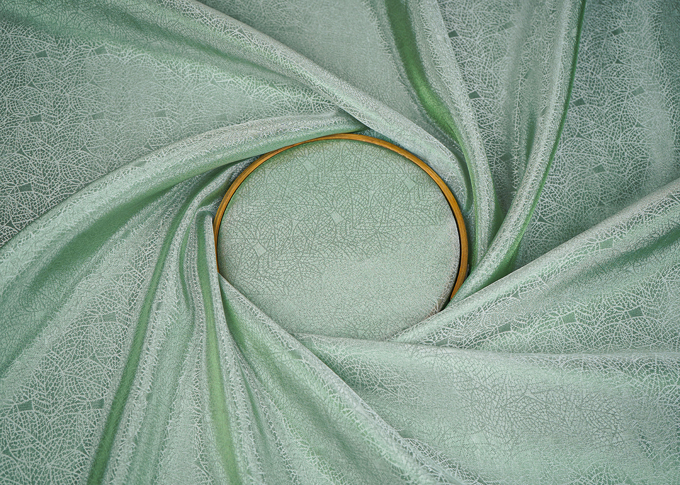 Mint-Green-Organza-Fabric-With-All-Over-Self-Work-22884-close-view