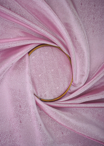 Pink Organza Fabric With All Over Self Work 22885