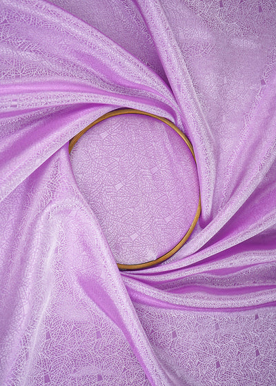 Lavender Organza Fabric With All Over Self Work 22886