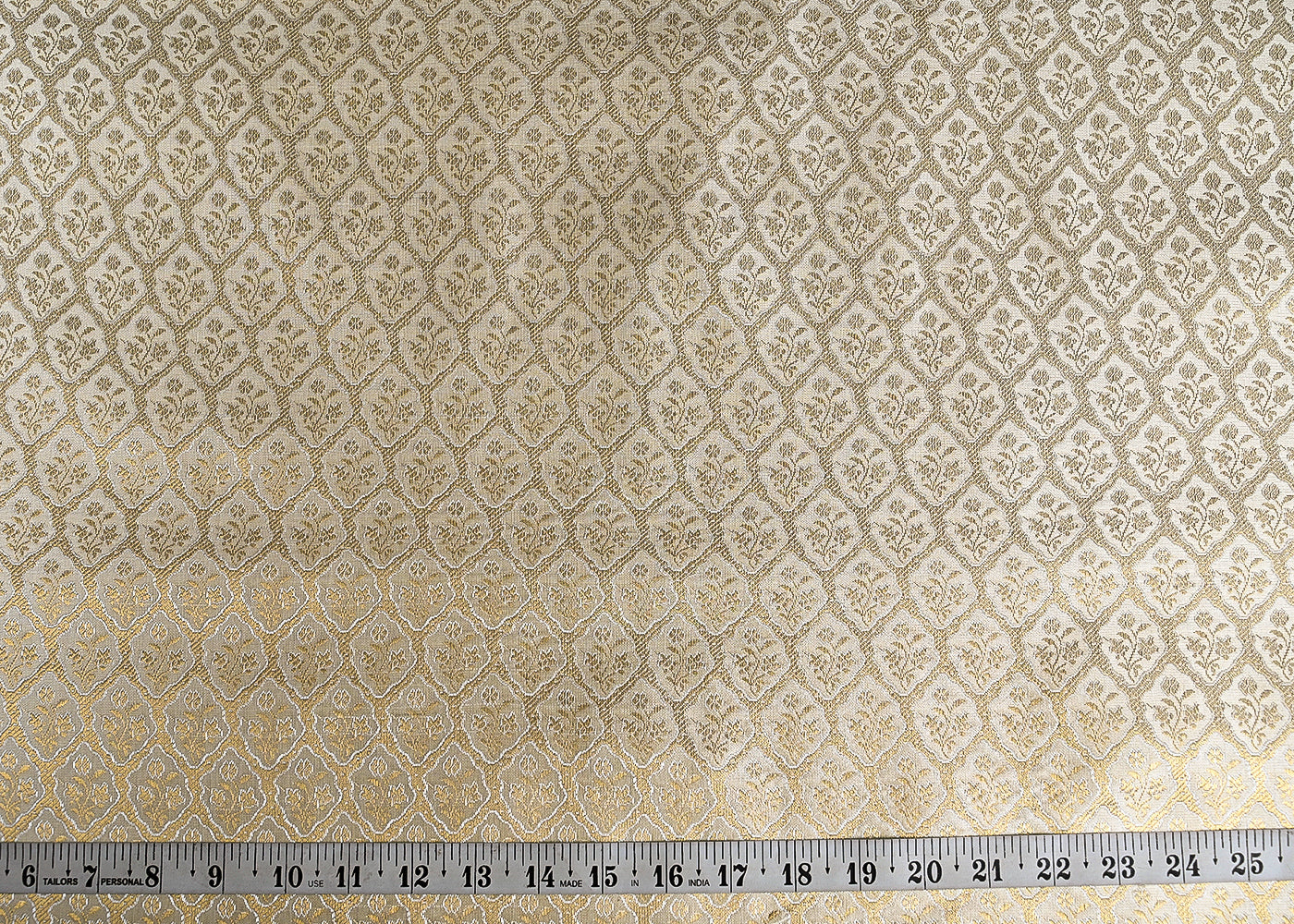 Light-Beige-Banarasi-Brocade-Fabric-With-All-Over-Silver-And-Golden-Zari-Handloom-22933-measurement-view