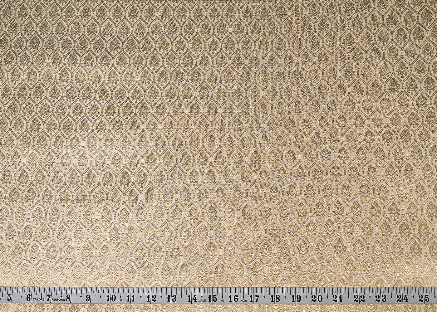 Cream-Banarasi-Brocade-Fabric-With-All-Over-Silver-And-Golden-Zari-Handloom-22937-measurement-view