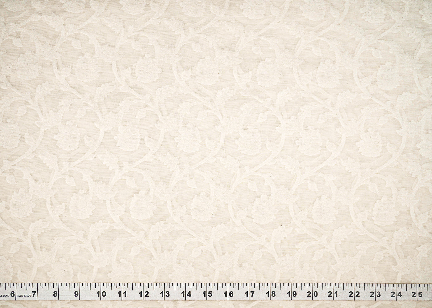 Off White Dyeable Chanderi Fabric With All Over Thread Handloom 22940