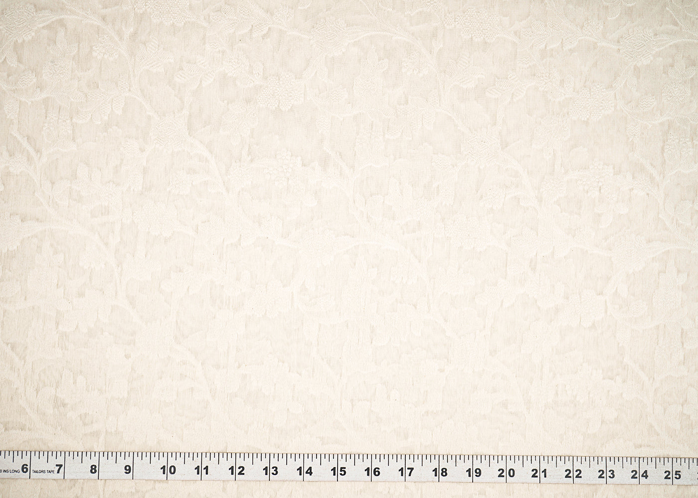 Off White Dyeable Chanderi Fabric With All Over Thread Handloom 22970
