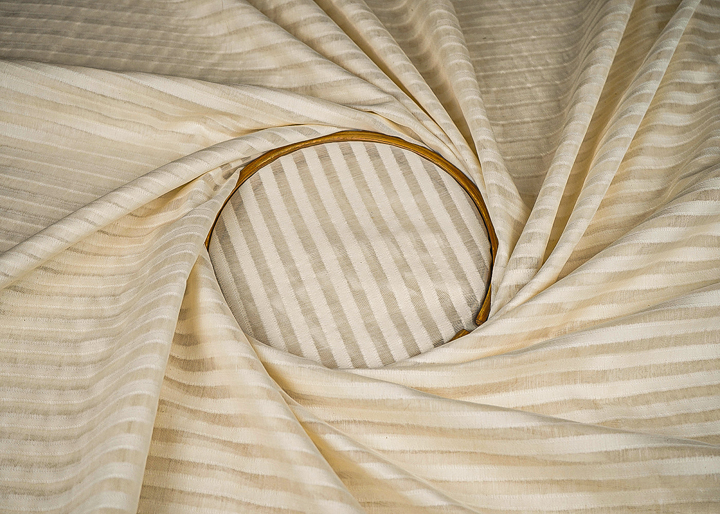 Off White Dyeable Chanderi Fabric With All Over Thread Handloom 22978