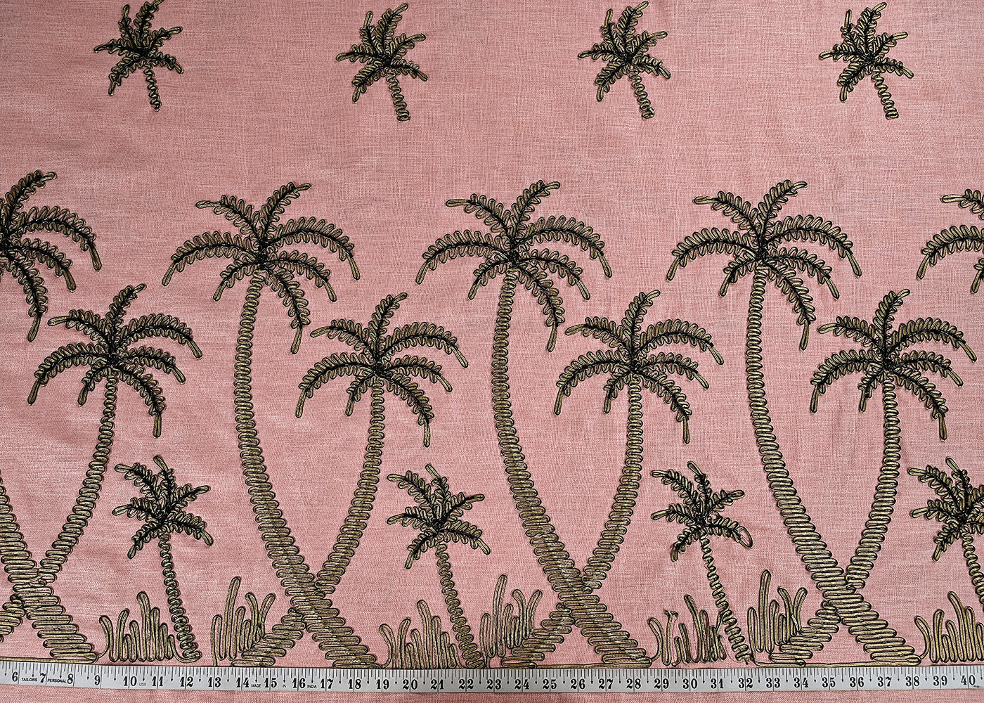 Peach-Pink-Cotton-Linen-Fabric-With-All-Over-Ribbon-Work-With-One-Side-Border-23001-measurement-view