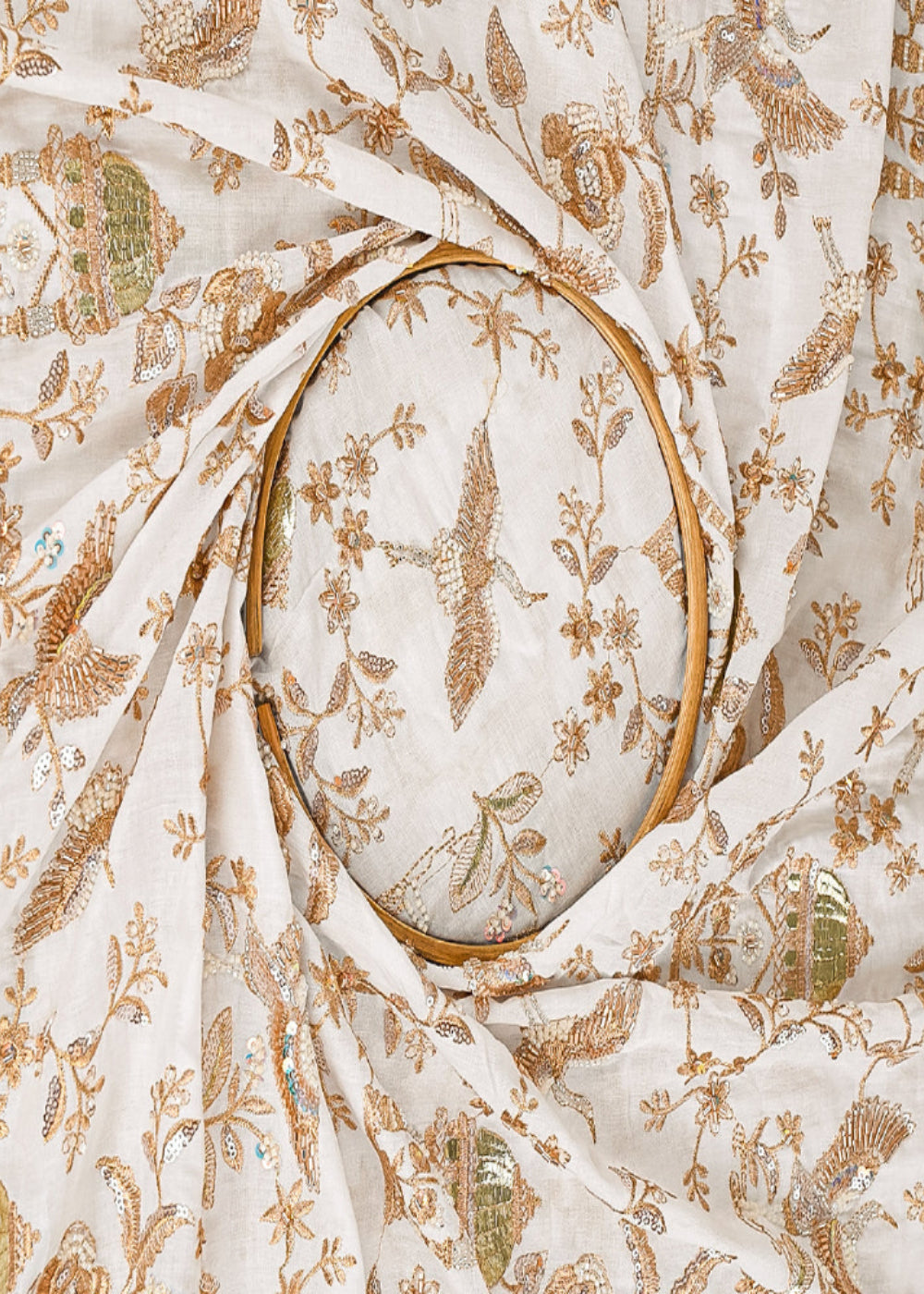White-Dyeable-Cotton-Fabric-With-All-Over-Gota-Patti-Zari-Katdana-Bead-And-Sequins-Work-23014-close-view