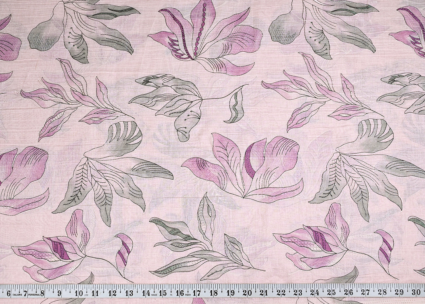 Nude-Pink-Chanderi-Fabric-With-All-Over-Floral-Print-And-Thread-Work-23019-measurement-view