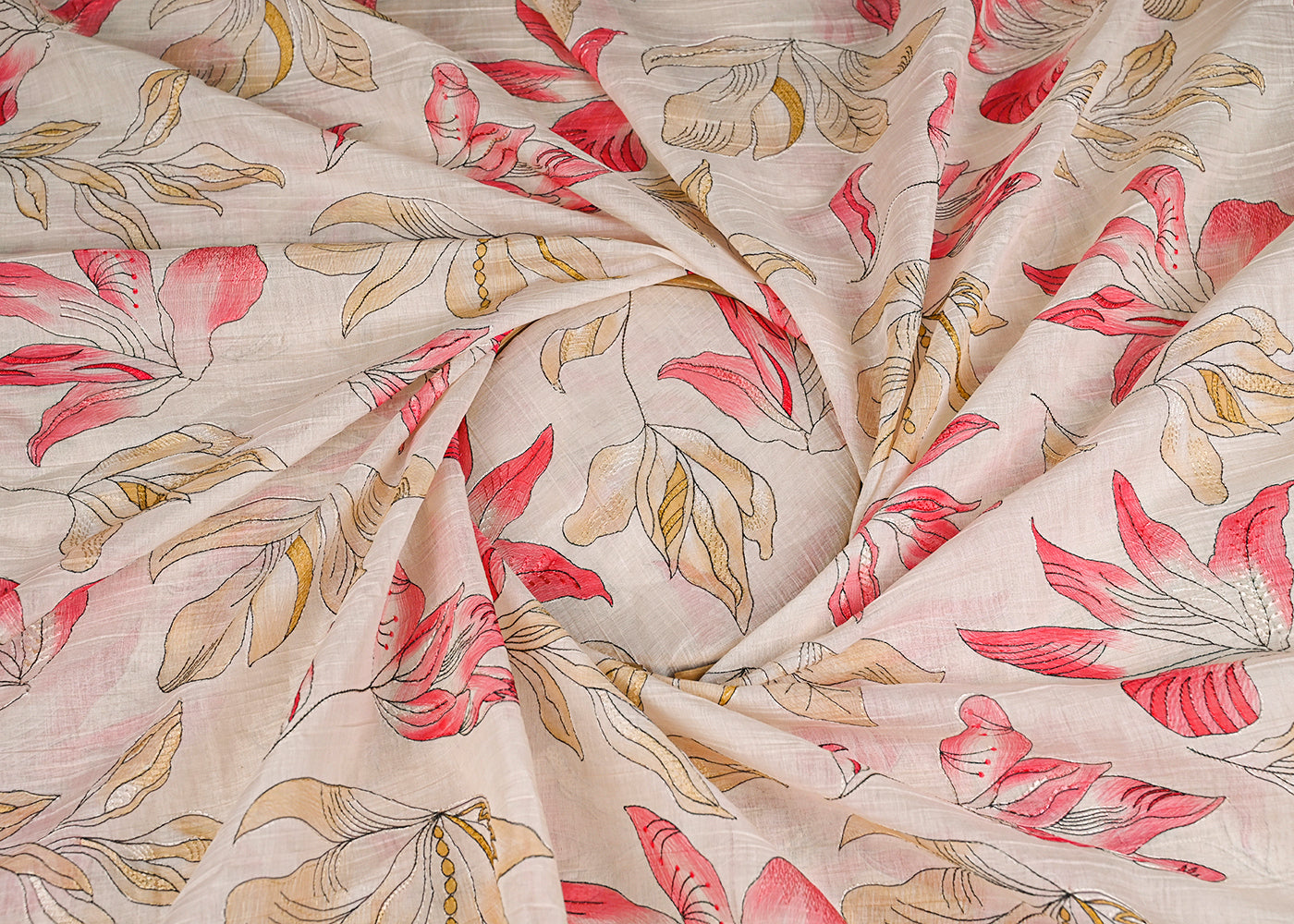 Off-White-Chanderi-Fabric-With-All-Over-Floral-Print-And-Thread-Work-23020-close-view