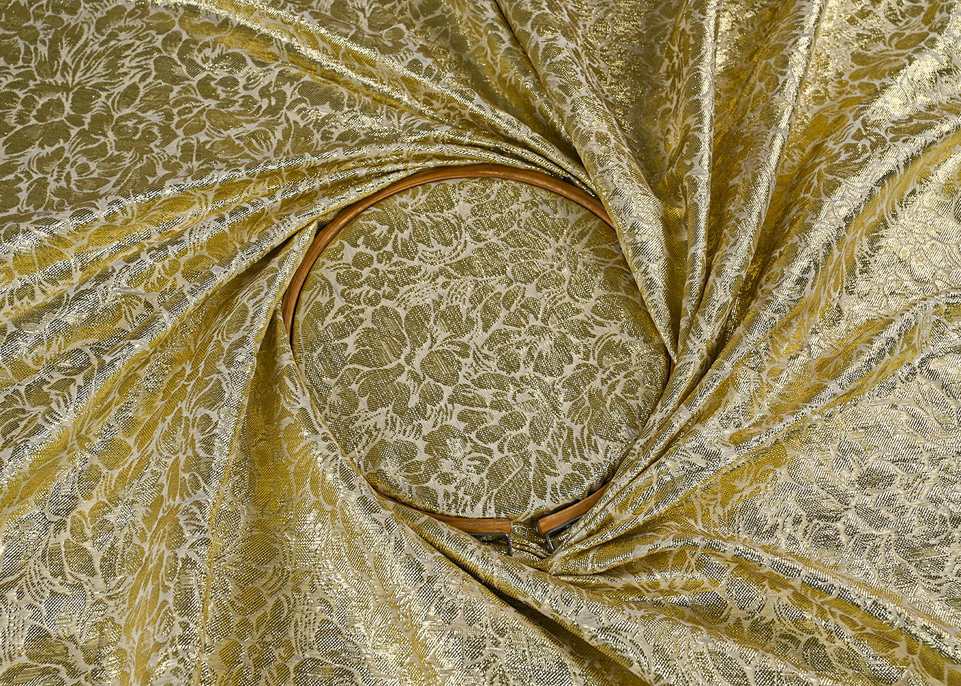White-Dyeable-Georgette-Fabric-With-All-Over-Foil-Work-23038-close-view