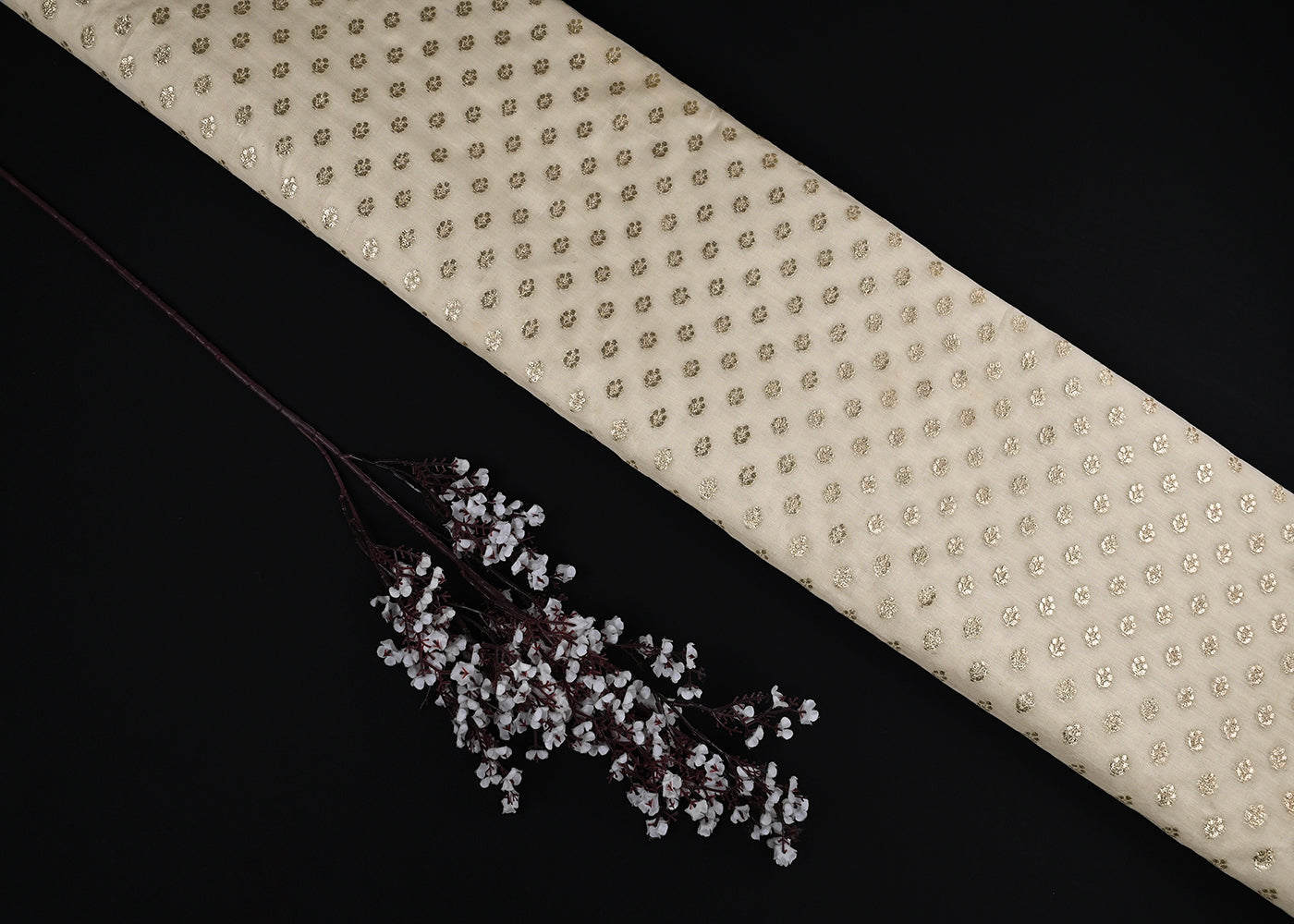 White-Dyeable-Chanderi-Fabric-With-All-Over-Zari-Handloom-23076
