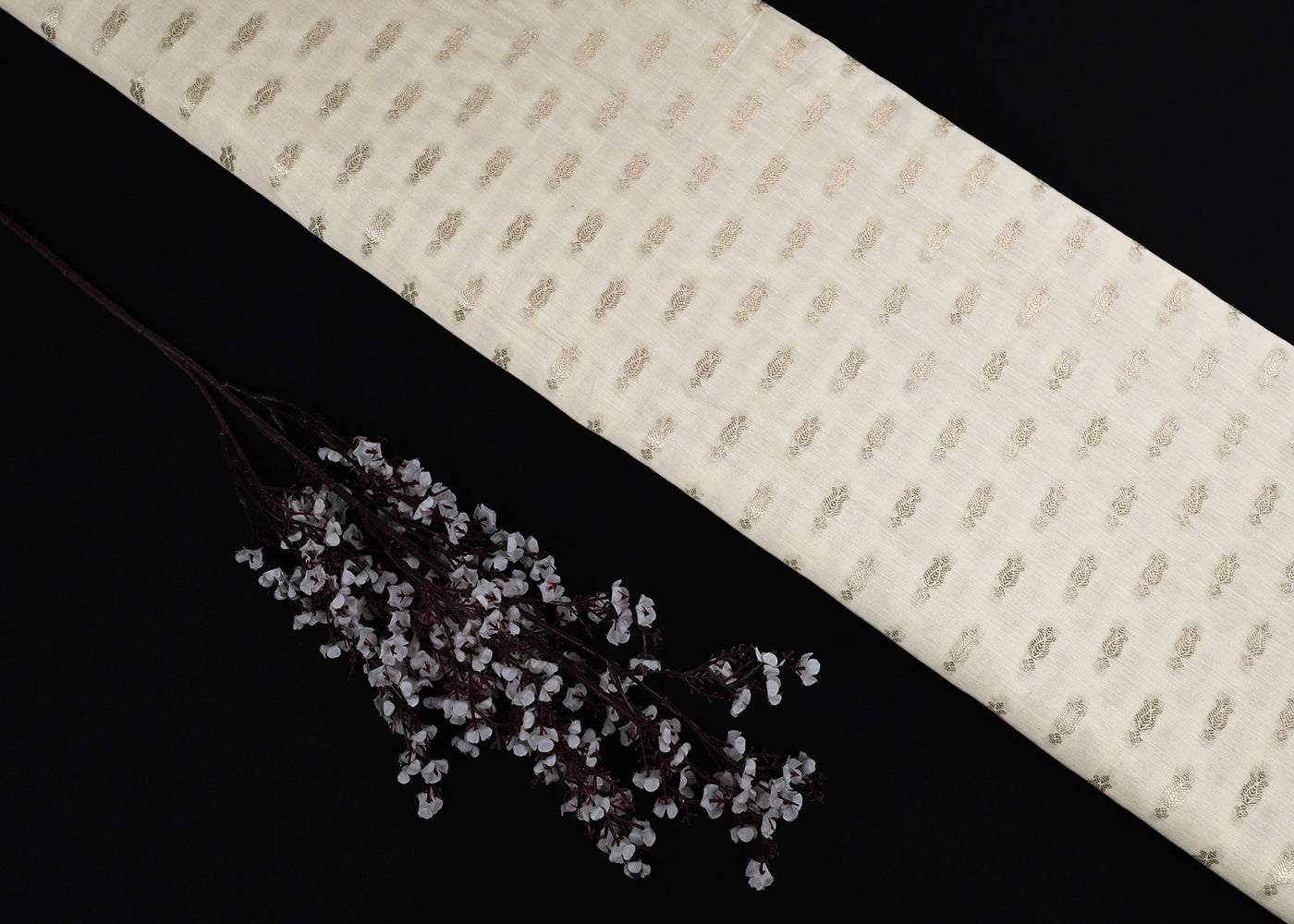 White-Dyeable-Chanderi-Fabric-With-All-Over-Zari-Handloom-23080