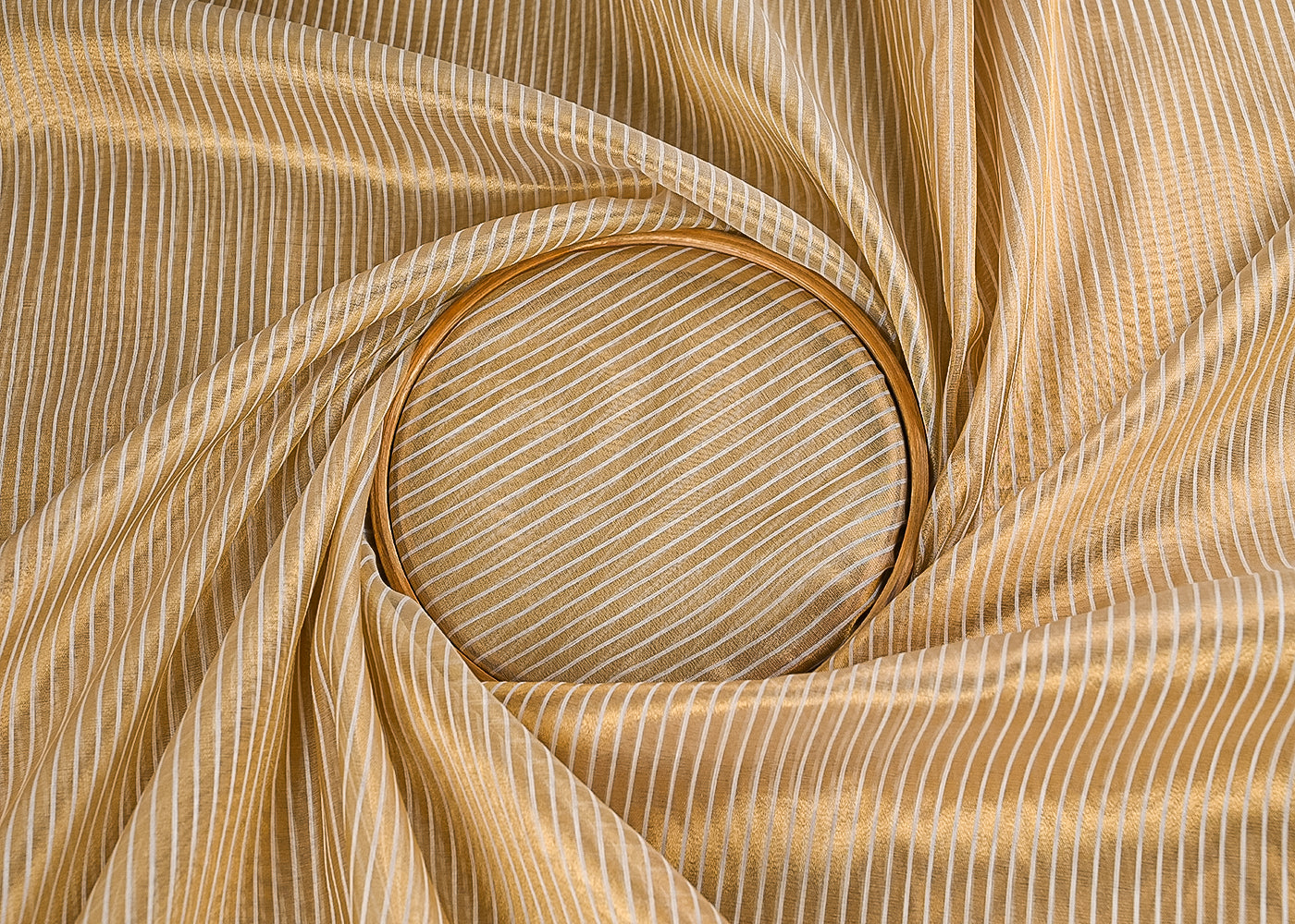 White Dyeable Organza Fabric With All Over Zari Handloom 23088-close-view