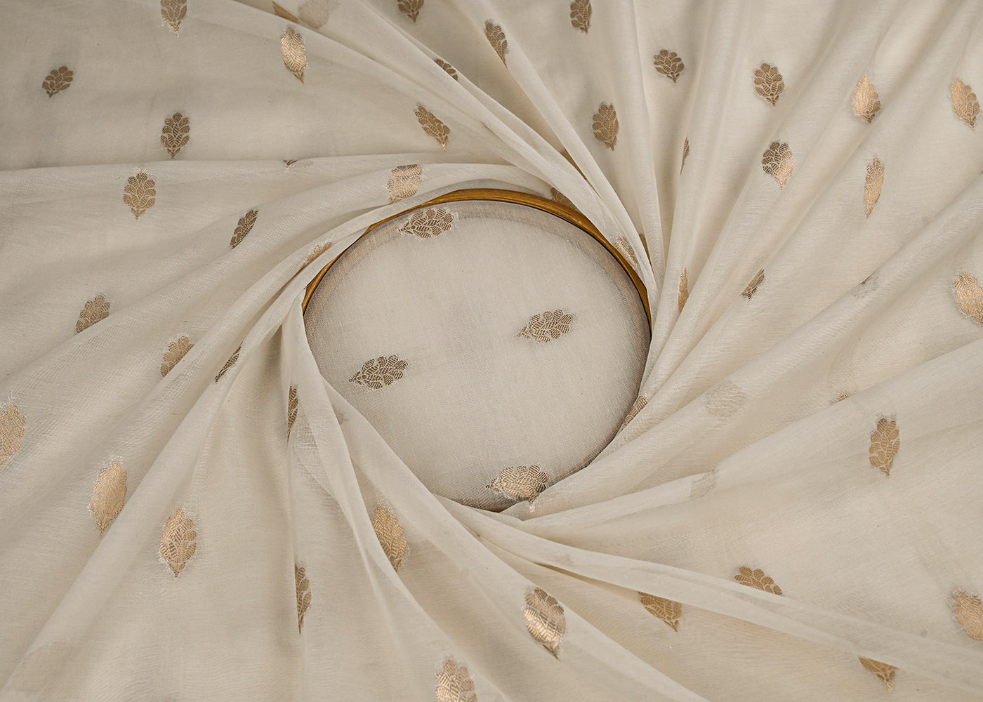 White-Dyeable-Chanderi-Fabric-With-All-Over-Zari-Handloom-23092-close-view
